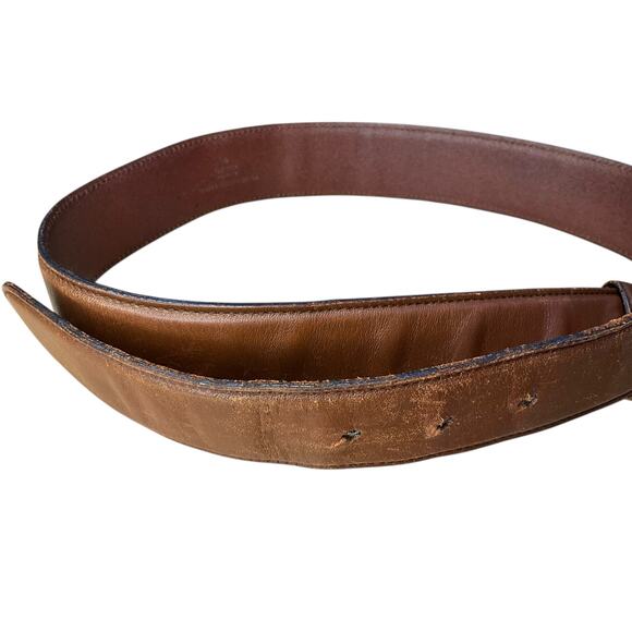 34. Gucci Brown Leather Gold Bamboo Belt main image 4